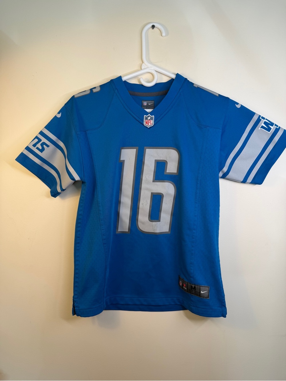 Detroit Lions Jared Goff #16 Nike Youth M 10/12 NFL Football Jersey Blue - Picture 16 of 16